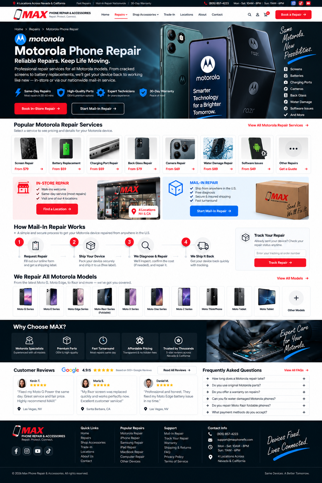 Motorola Phone Repair device illustration from the supplied design