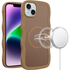 For iPhone 13/14 Grip Hand Magnetic Ring HQ Hybrid - Coffee