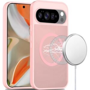 For Google Pixel 10 Pro XL [Magnetic Circle] Smooth Safe Matte Feel Hybrid Case - Light Pink