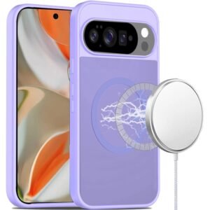 For Google Pixel 10 Pro XL [Magnetic Circle] Smooth Safe Matte Feel Hybrid Case - Light Purple