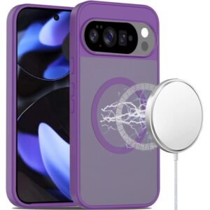 For Google Pixel 10/10 Pro [Magnetic Circle] Smooth Safe Matte Feel Hybrid Case - Dark Purple