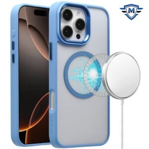 [METKASE] For iPhone 16 Pro 6.3 inch Magnetic CLARITY Transparent Hybrid - Blue