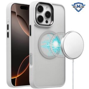[METKASE] For iPhone 16 Pro 6.3 inch Magnetic CLARITY Transparent Hybrid - White