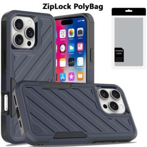 [PolyBag] For iPhone 16 Pro 6.3 inch Noble lined shockproof dual layer hybrid - Blue/Black