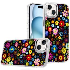 For iPhone 15 Beautiful Epoxy Designs With Chrome Metallic Edges Hybrid - 2