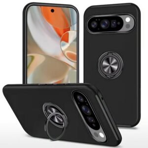 For Google Pixel 10 Pro XL CHIEF Oil Painted Magnetic Ring Stand Hybrid Case Cover - Black