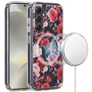 For Samsung s25 Plus/s24 Plus Magnetic Space UV Design Case - Roses
