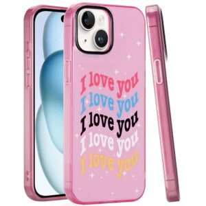 For iPhone 15 Double Layer Design IMD TPU Case - I Love You