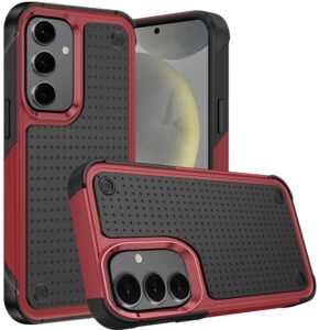 For Samsung Galaxy s24 Ultra DOT Thick Beautiful Hybrid Case Cover - Black/Red