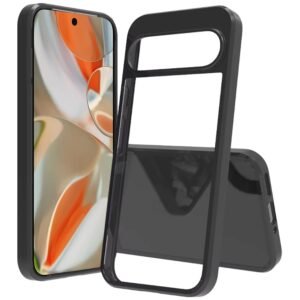 For Google Pixel 10 Pro XL Clear Transparent Hybrid Case Cover - Clear PC + Black TPU