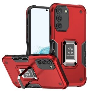 For Samsung Galaxy S22 Ultra OPTIMUM Magnetic Ring Stand Hybrid Case Cover - Red