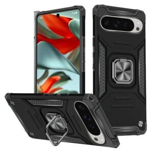 For Google Pixel 9 Pro 6.8inch Robust Magnetic Kickstand Hybrid - Black