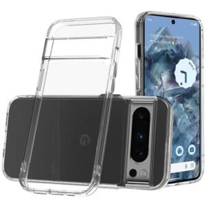 For Google Pixel 9 Pro 6.8inch PURE CRYSTAL Transparent Thick 2.0mm ShockProof Chromed Buttons Case Cover - Clear