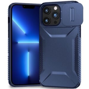 For iPhone 13 Pro Max Ultimate U Design Hybrid with Camera Window Covering - Dark Blue