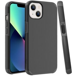 For iPhone 13 Pro Premium Minimalistic Slim Tough ShockProof Hybrid Case Cover - Black