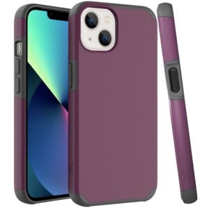 For iPhone 13 Pro Premium Minimalistic Slim Tough ShockProof Hybrid Case Cover - Magenta Purple